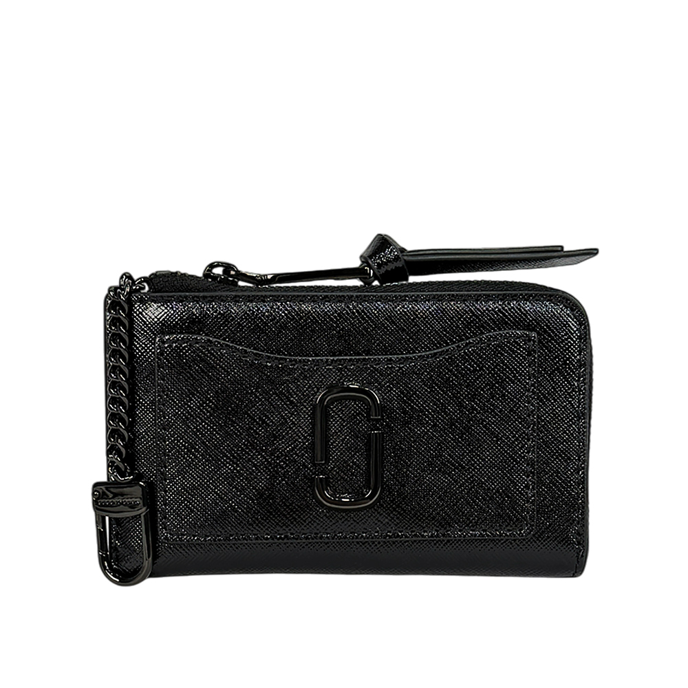 MARC JACOBS The Snapshot DTM 防刮皮革附勾釦拉鍊零錢包/卡夾包/黑色, , large