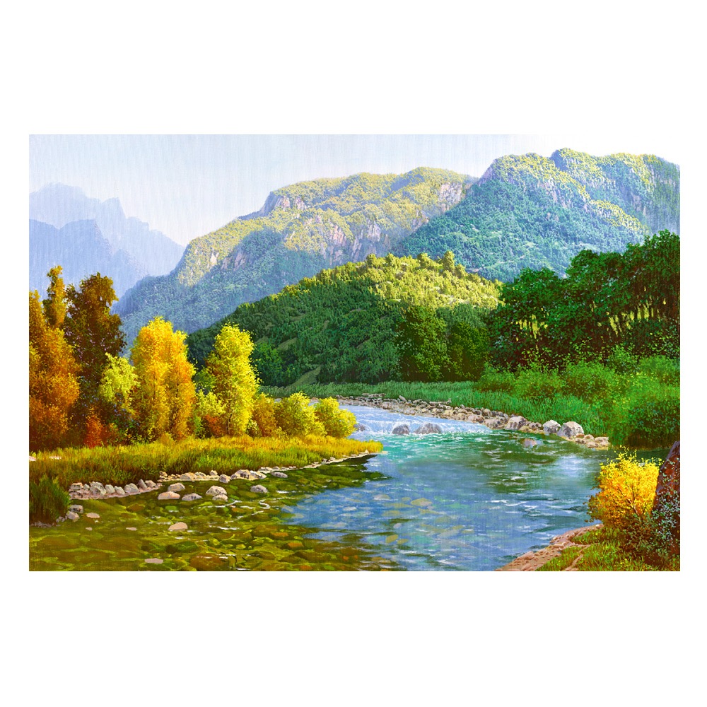 【御畫房】春水長流 國家一級畫師手繪油畫60&times;90cm(VF-81), , large