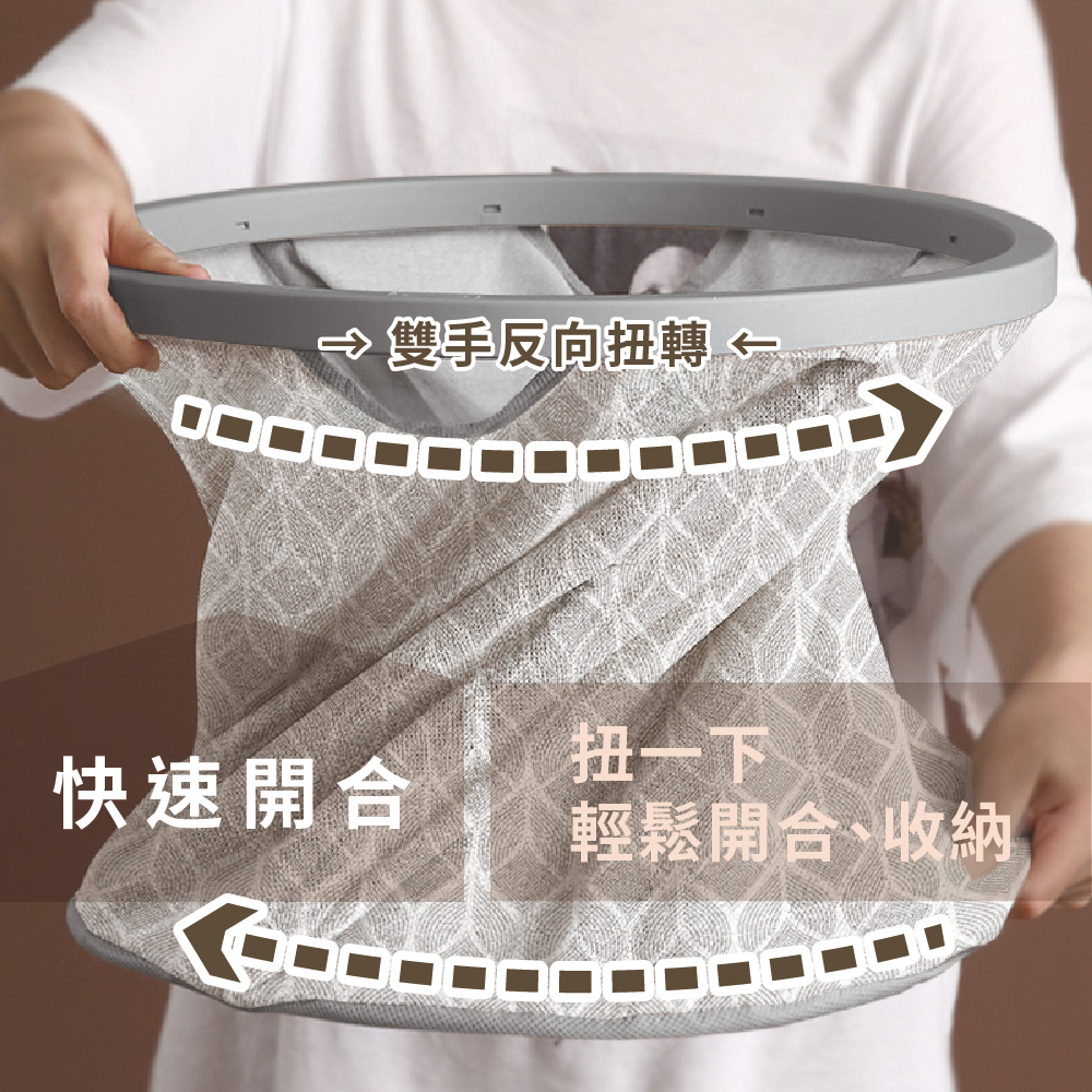 巧易潔一秒開扭扭洗衣籃 兩款任選, , large