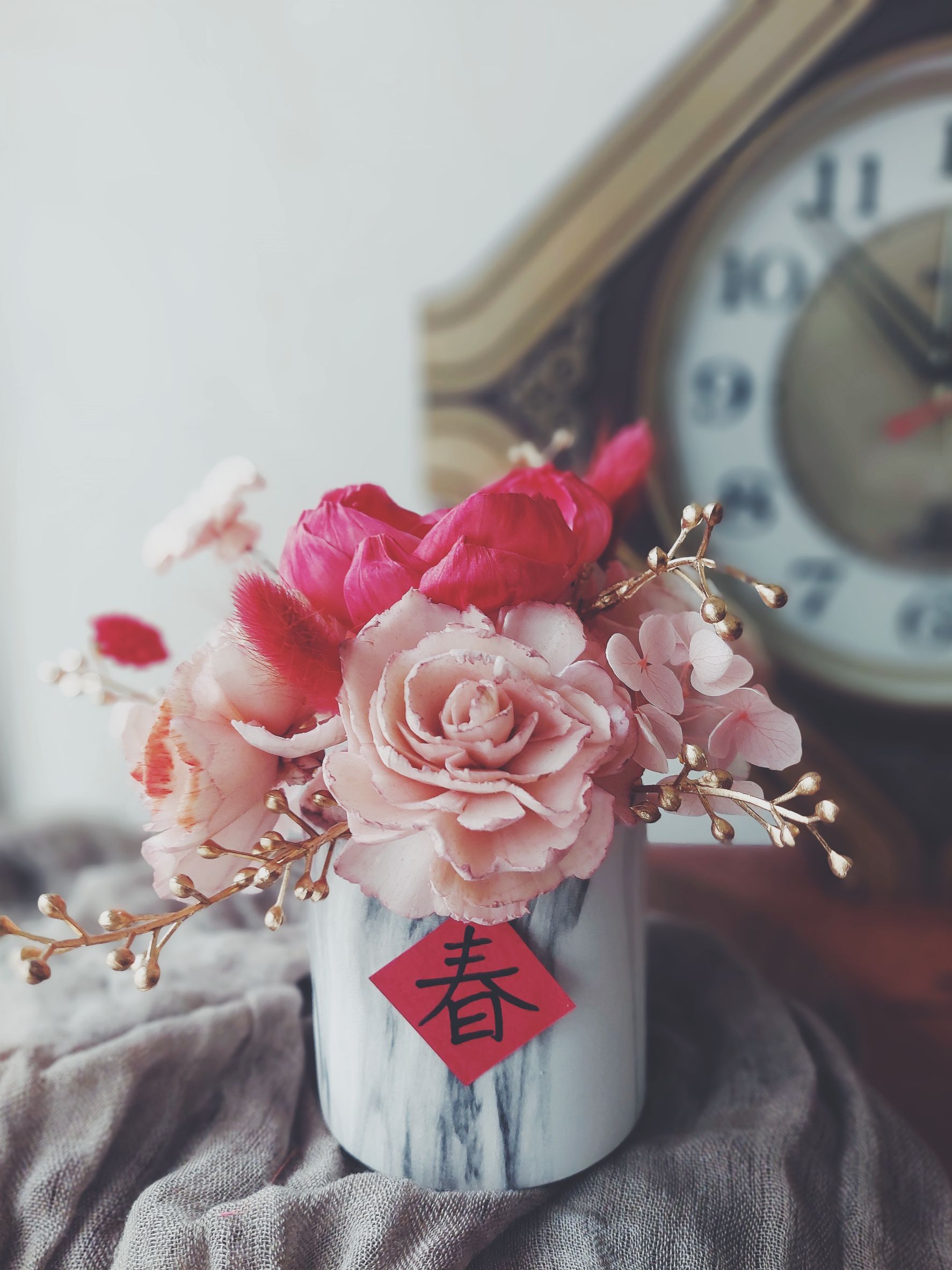 【Pola's Living】貴禮貴氣乾燥盆花花禮/紅粉, , large