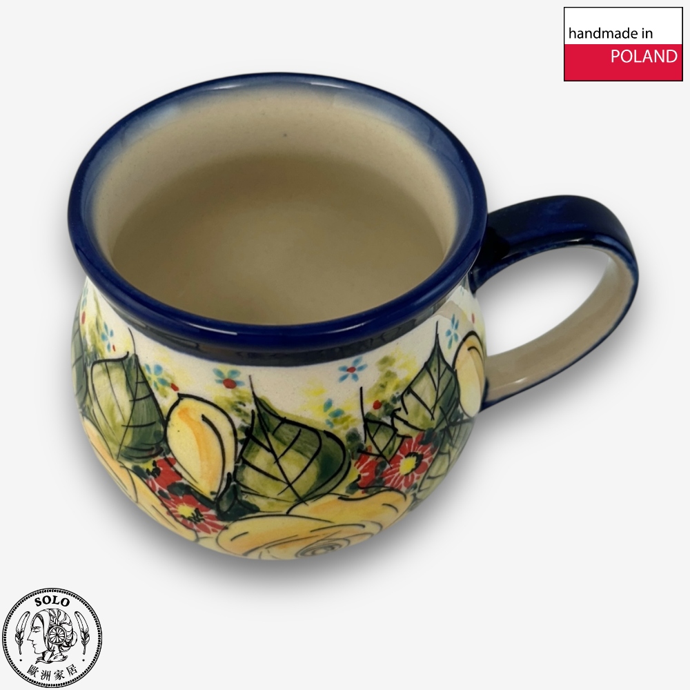 【SOLO Vintage】Cerraf Polish Pottery 350ml Mug Morning Light and Yellow Roses Series Made in Poland, , large