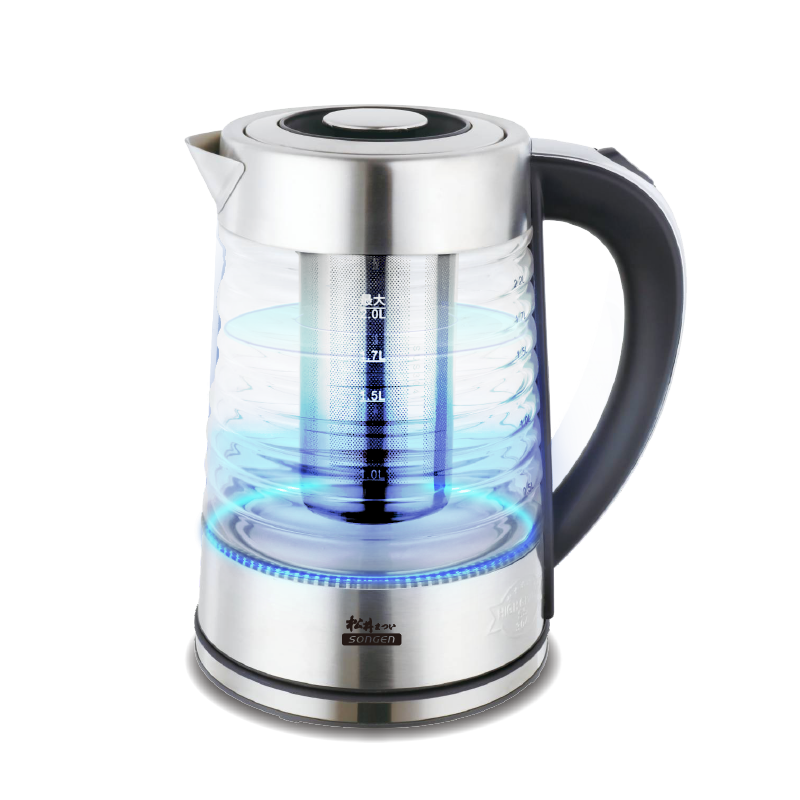 【SONGEN松井】玻璃快煮壺/電水壺/泡茶機(SG-722波浪壺身款), , large