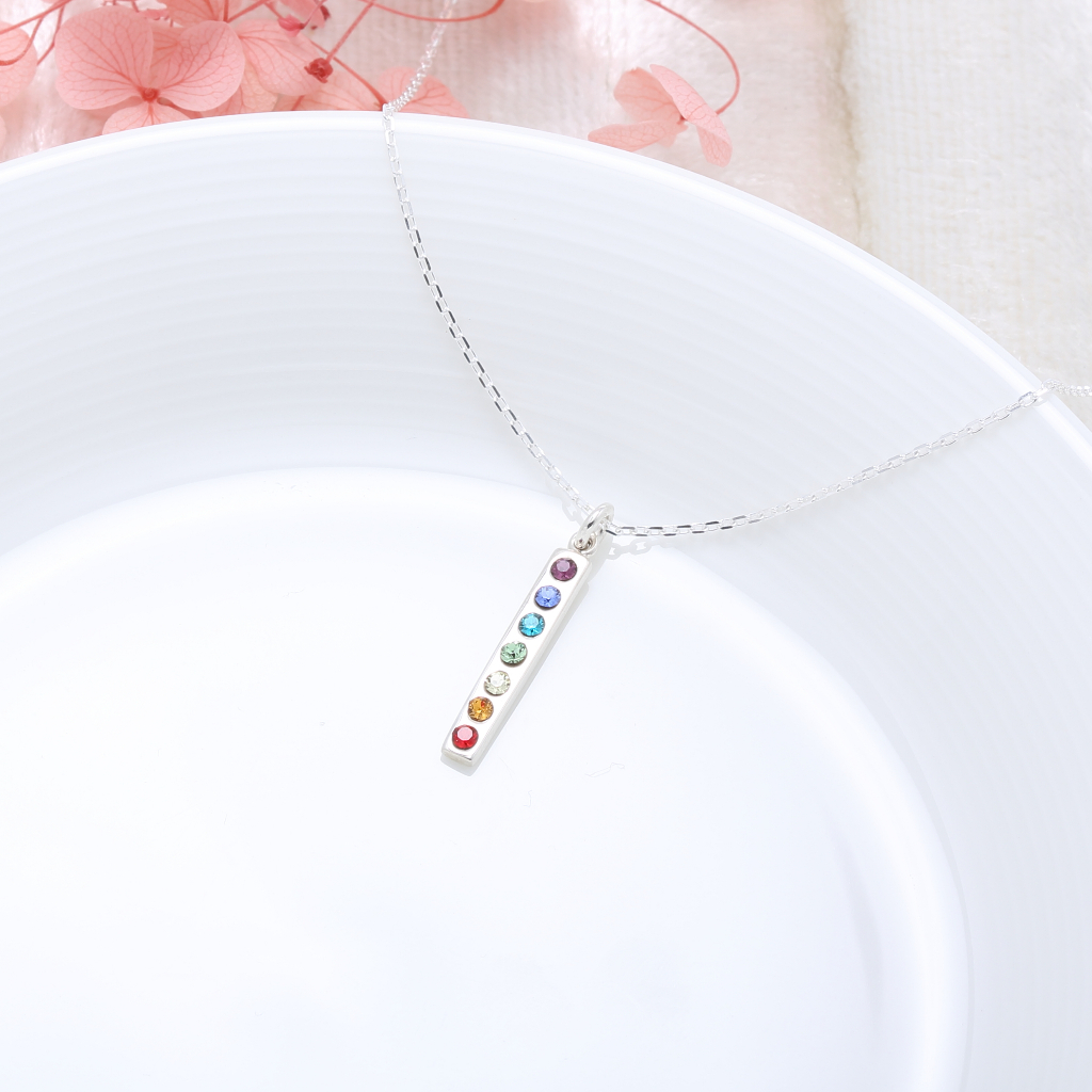 【Angel & Me】Bless Rainbow Chakra Power s925 sterling silver necklace gift, , large