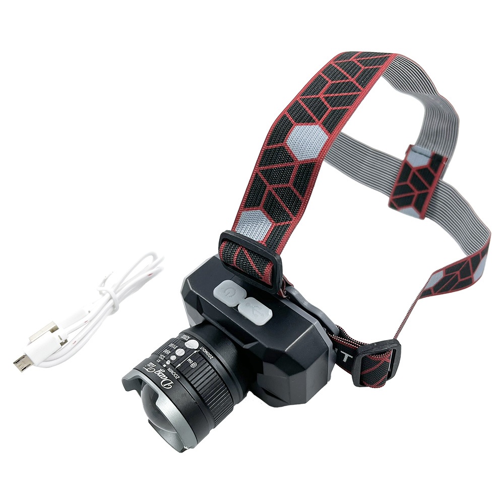 WT-185 Dongtai 65W Yellow and White Light Telescopic Focus USB Rechargeable Headlight P70 Lamp Beads, Multi-mode Lighting, with Charging Cable, , large