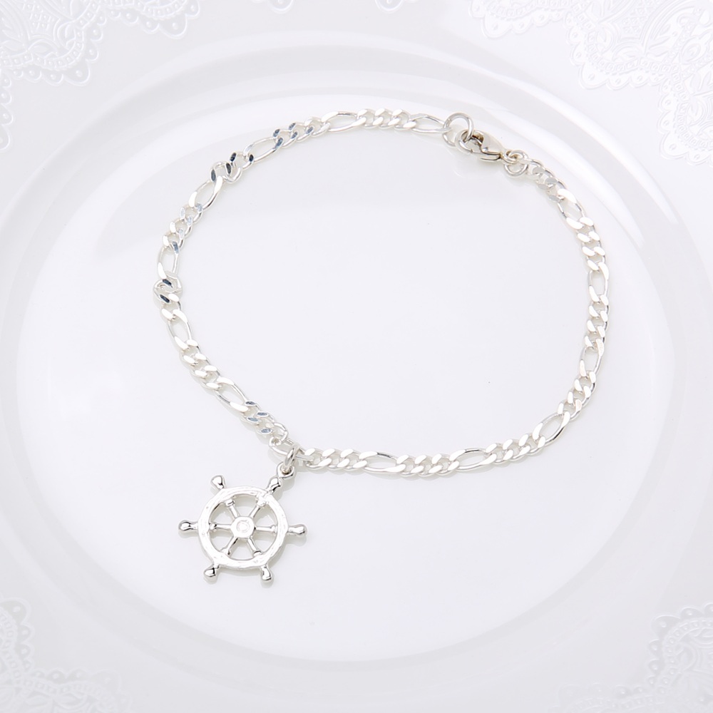 【Angel & Me】Ship Wheel s925 sterling silver bracelet Birthday Christmas gift, , large
