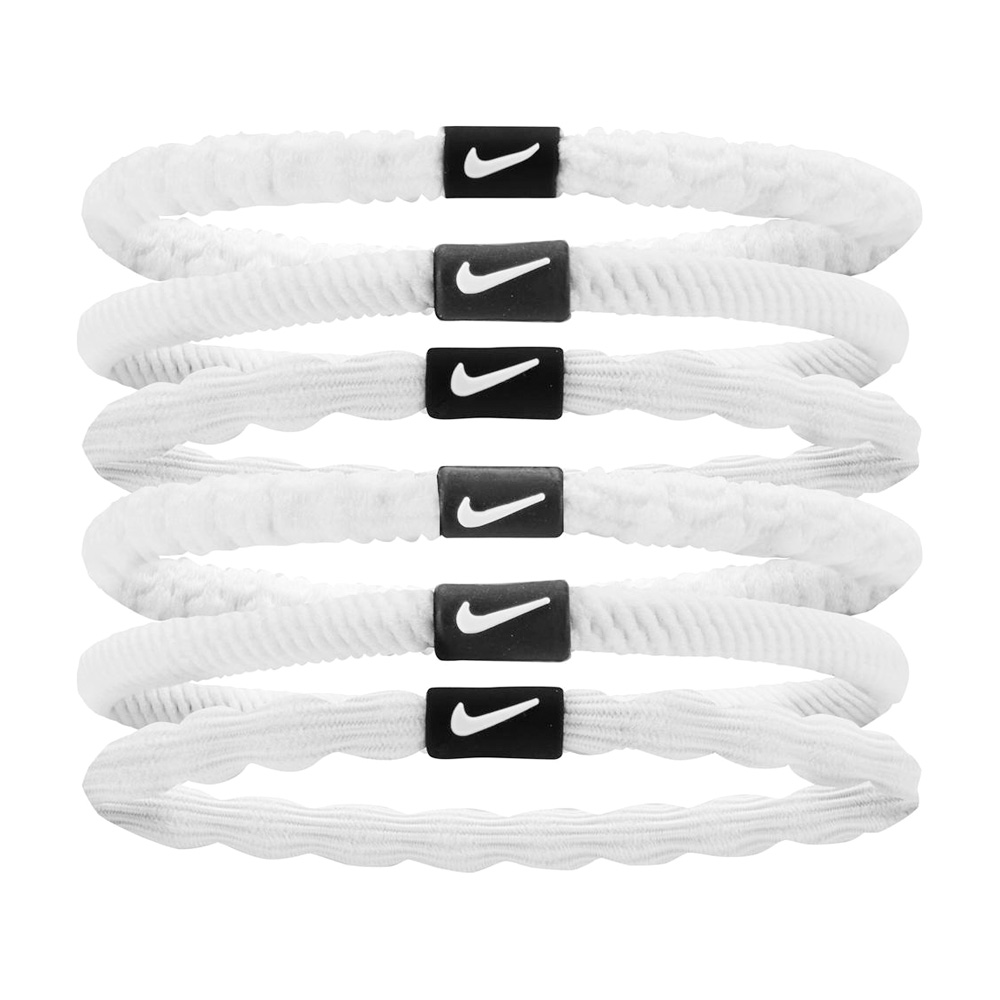 NIKE FLEX 髮圈 6PK 六入裝 運動髮飾 簡約 時尚 多色 伸縮力強 彈性 耐用 舒適 低異物感 N1009194189OS白、N1009194202OS米咖, , large