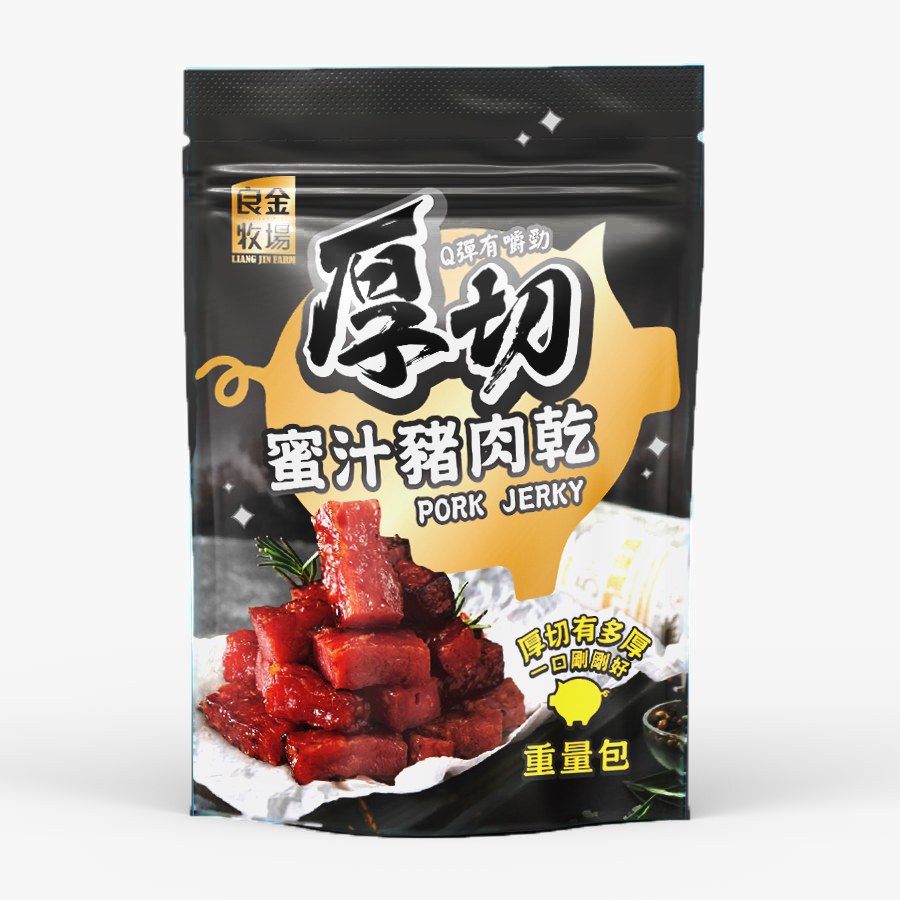 【良金牧場】高粱蜜汁厚切豬肉乾6包(90g/包〉(免運費), , large