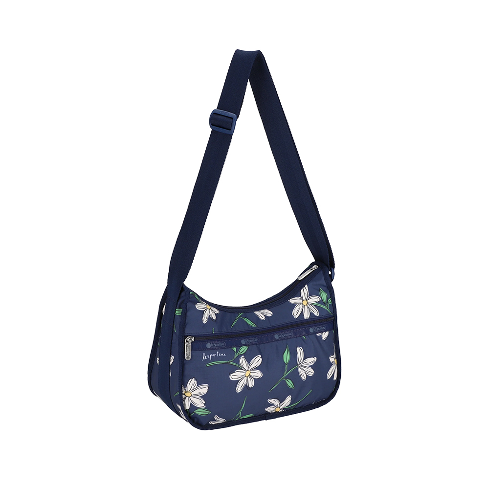 Lesportsac Classic Hobo 經典斜背包 側背包 旅用通勤包 送禮 禮物 推薦 女包(海軍藍花卉), , large