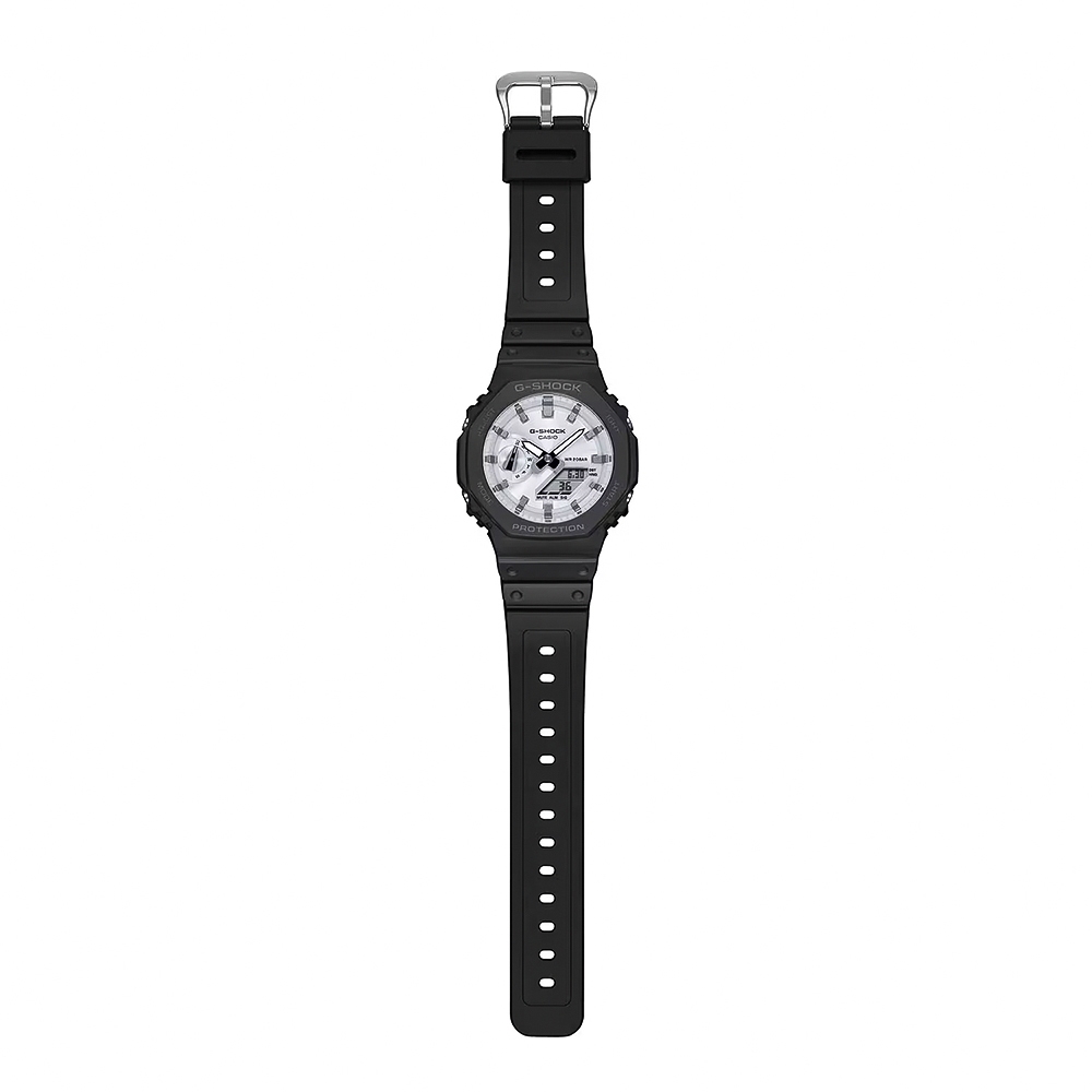 CASIO 卡西歐 G-SHOCK 黑白經典八角雙顯手錶 GA-2100WD-1A, , large