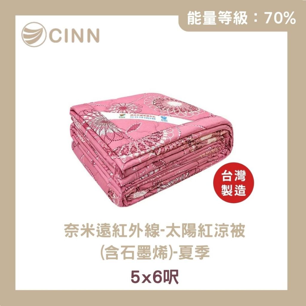 [CINN Far-Infrared] Nano FIR Cooling Quilt with Graphene &ndash; Solar Red / Solar Blue｜5 x 5 ft, , large