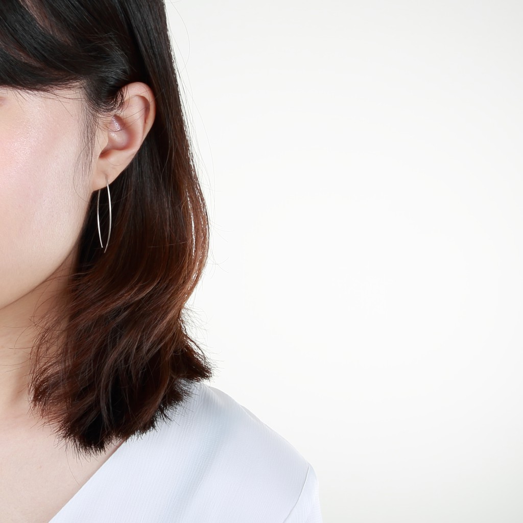 【Angel & Me】Simple Leaf wire s925 sterling silver earrings Birthday gift, , large