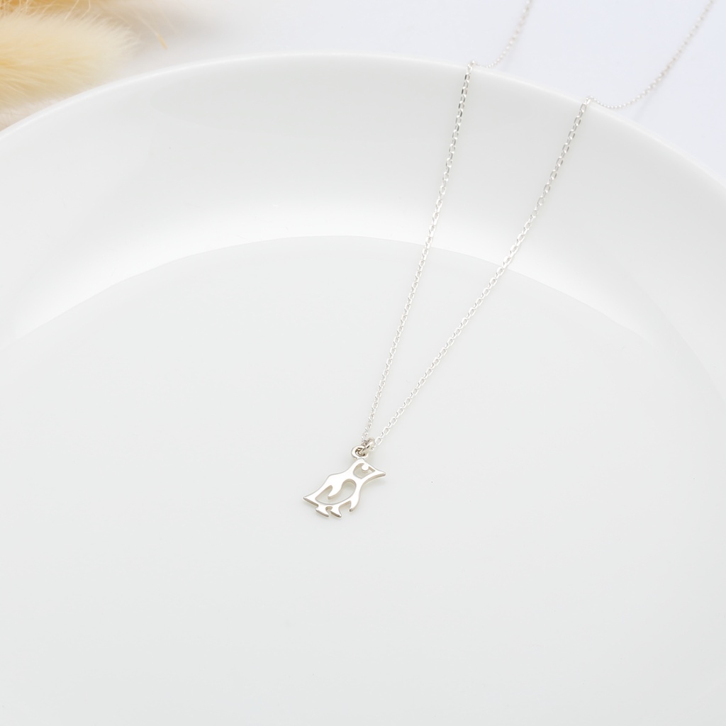 【Angel & Me】Cute penguin s925 sterling silver necklace Birthday gift, , large