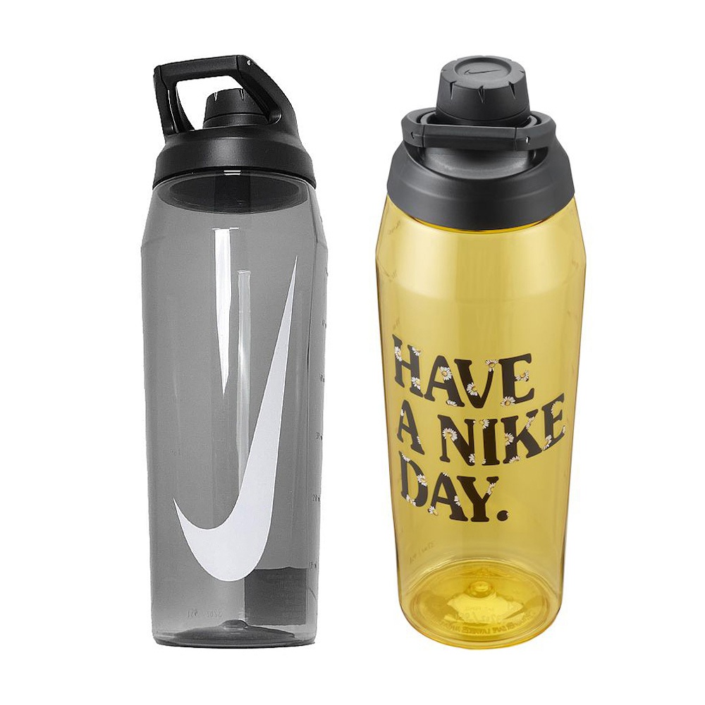 NIKE 大口徑水壺 32OZ/946ml 運動水瓶 隨身杯 健身 時尚 轉蓋 人體工學 可機洗 防漏 透明黑 透明黃, , large