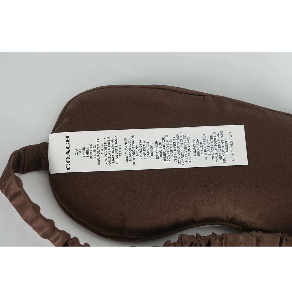 COACH CC Logo 滿版標誌絲質眼罩/卡其色, , large