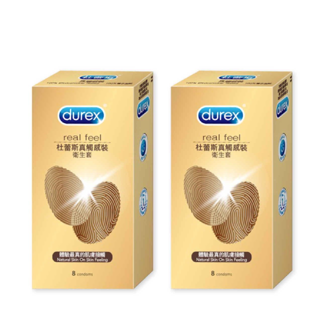 【免運】【杜蕾斯 Durex】兩盒 真觸感裝保險套/衛生套, , large