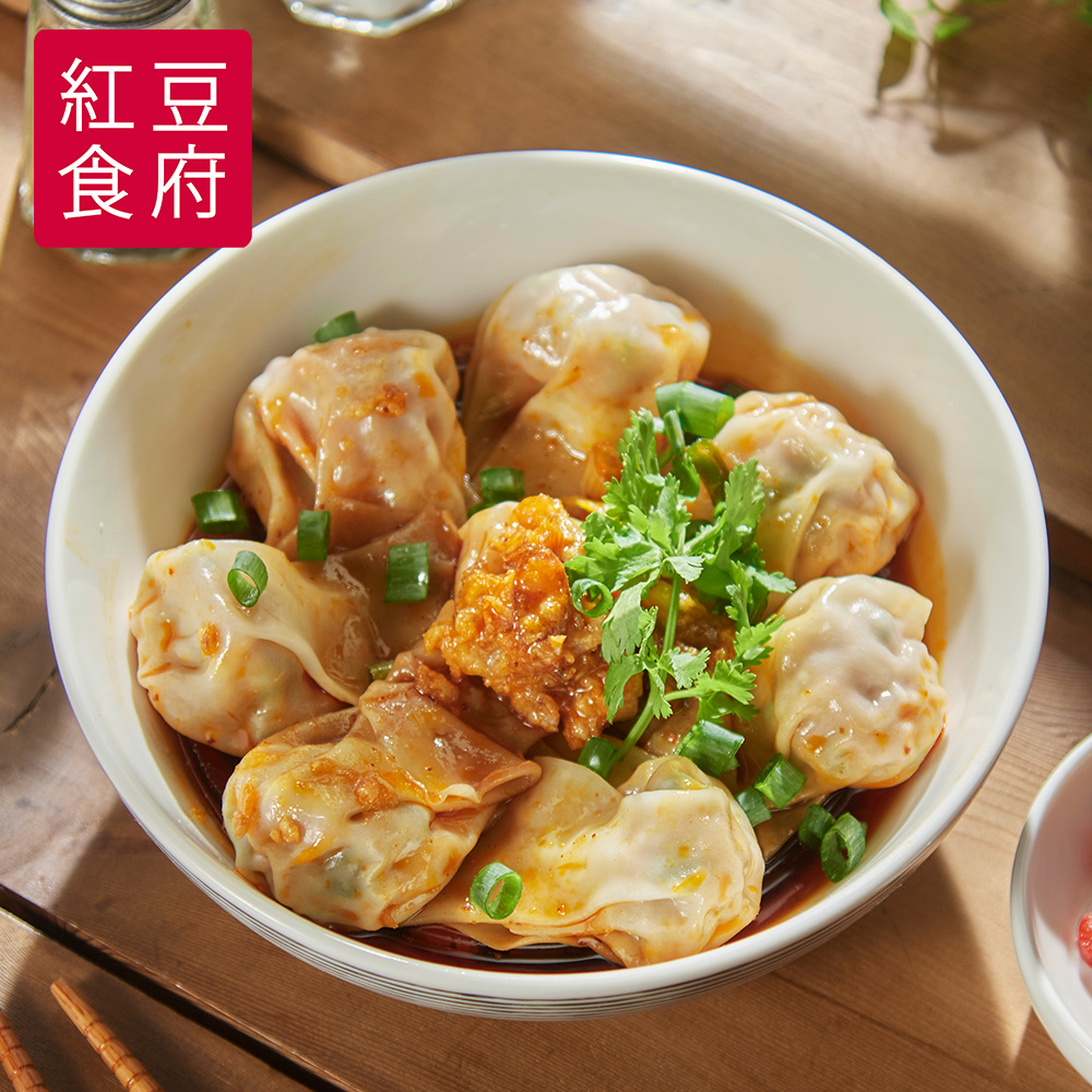 【紅豆食府】紅油抄手 16g*10顆+醬包*30g / 盒, , large