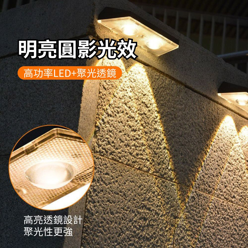 Solar-powered outdoor sensor light / tri-color lighting, , large