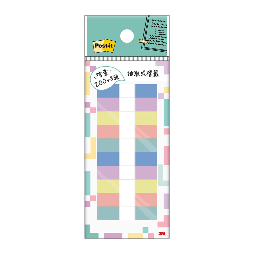 【3M】 狠黏 抽取式十色標籤12個/包 683-10 PASTEL, , large