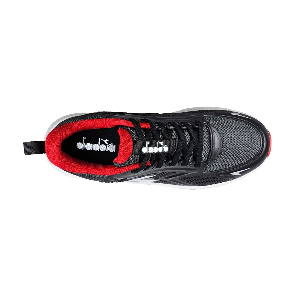 DIADORA迪亞多那 獵鷹專業慢跑鞋 男運動鞋 男鞋 寬楦 吸衝 回彈 穩定 支撐 抗菌 輕量 耐磨 止滑 黑紅 黑, , large