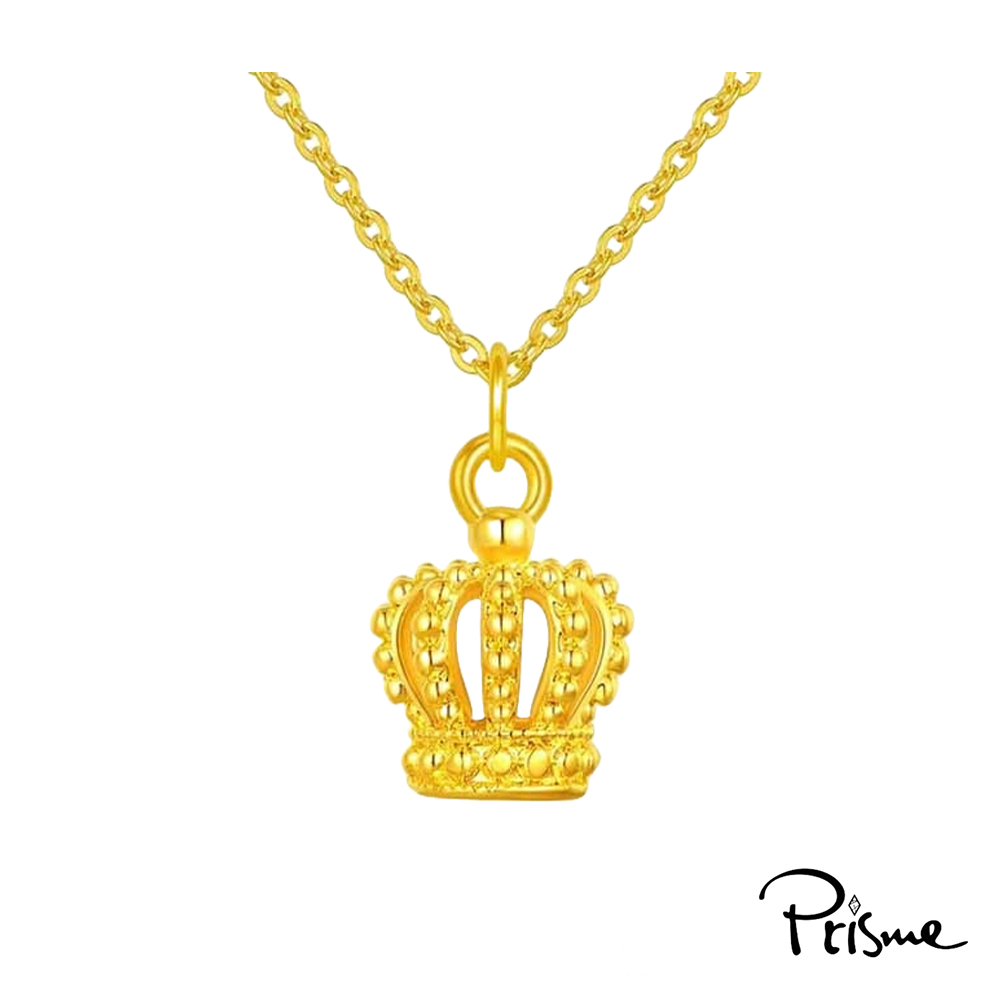 【Prisme Gold】黃金項鍊 立體皇冠 鍊墜項鍊 (金重：約0.08錢&plusmn;0.03), , large