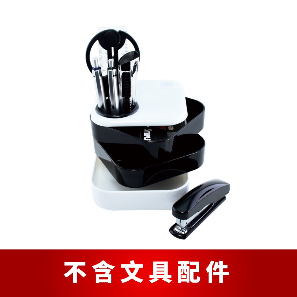 【O-Life】Screw-open storage box - black and white, , large