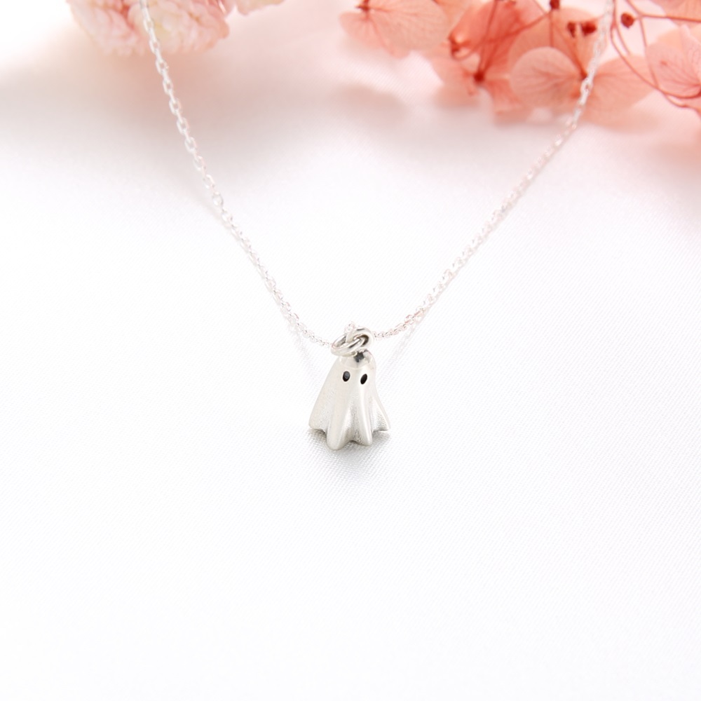 【Angel & Me】Ghost s925 sterling silver necklace Birthday Halloween gift, , large