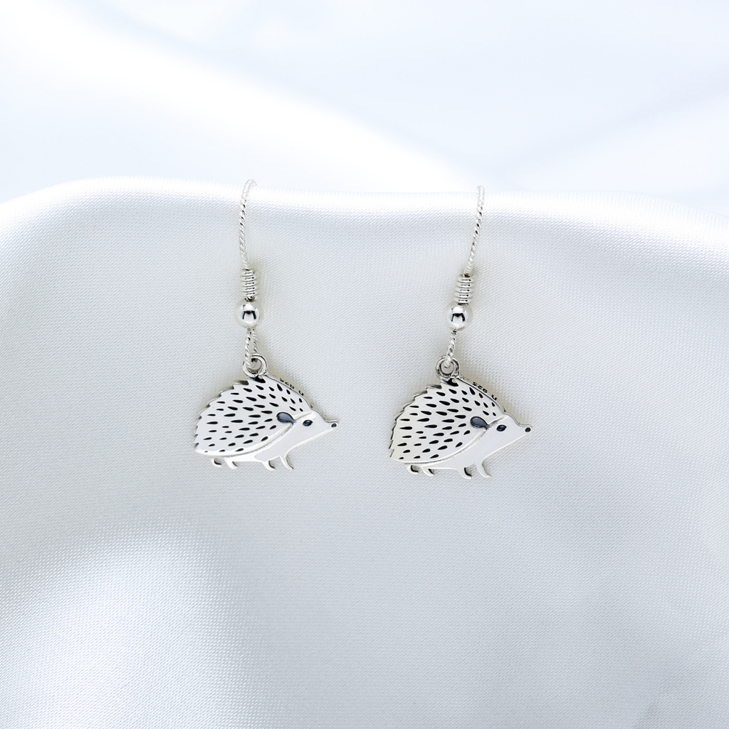 【Angel & Me】Cute Hedgehog s925 sterling silver earrings Birthday gift, , large