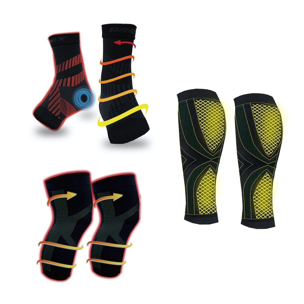 【AREXSPORT】石墨烯 壓縮短腿套 壓縮腿套 壓縮護膝 短護膝  登山護踝 登山護膝 銀髮護膝 運動護膝 台灣製, , large