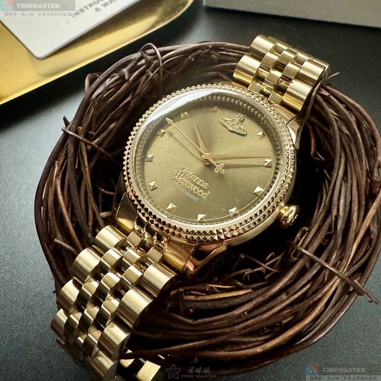 [星晴錶業]Vivienne Westwood手錶,32mm,VW30317金色錶面金色錶殼金色精鋼錶帶款, , large