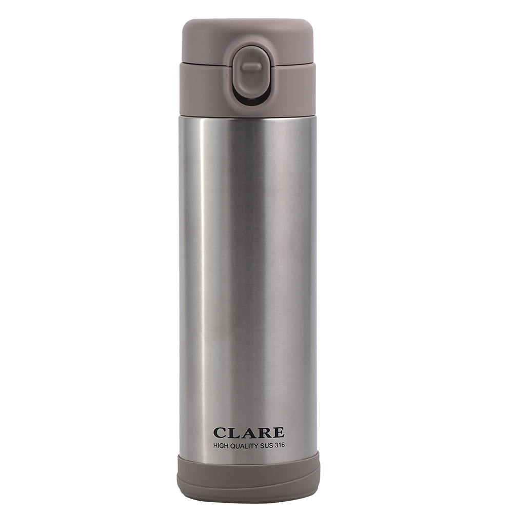 CLARE316不鏽鋼陶瓷彈跳保溫杯-500ml-不鏽鋼色-1支, , large