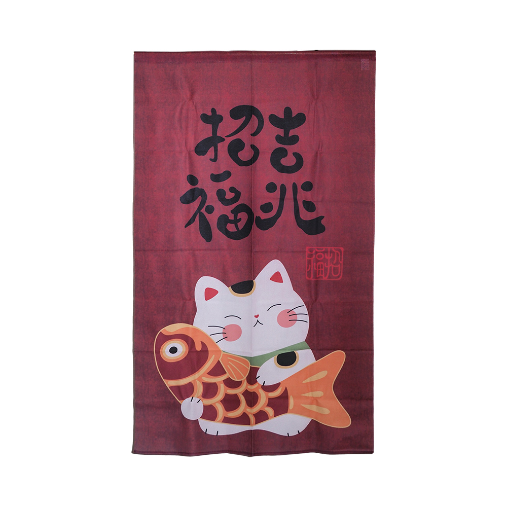針織長門簾-85x150cm-招福吉兆貓-2條, , large