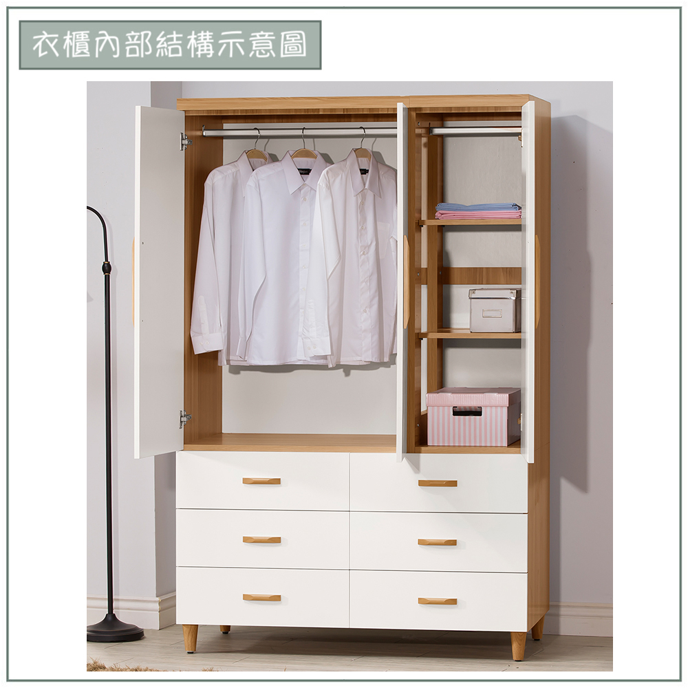 【唯熙傢俱】寶拉雙色4尺衣櫃, , large