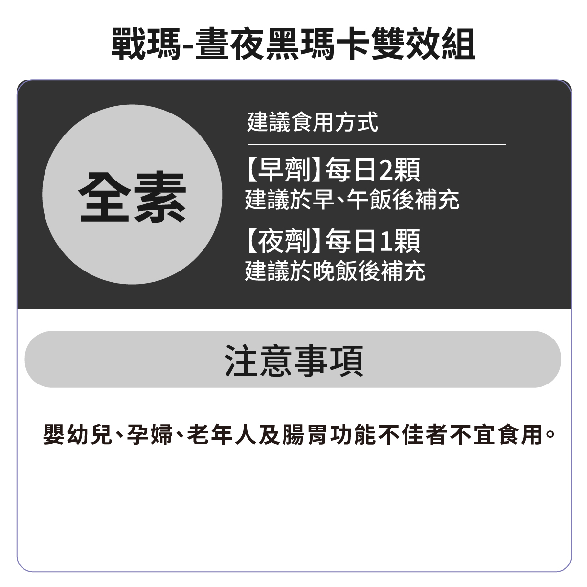 戰瑪-晝夜黑瑪卡雙效組 (黑瑪卡&紅景天、南非醉茄&葫蘆巴), , large