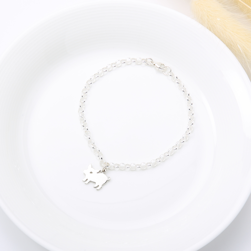 【Angel & Me】Lucky Pig s925 sterling silver bracelet Birthday gift, , large