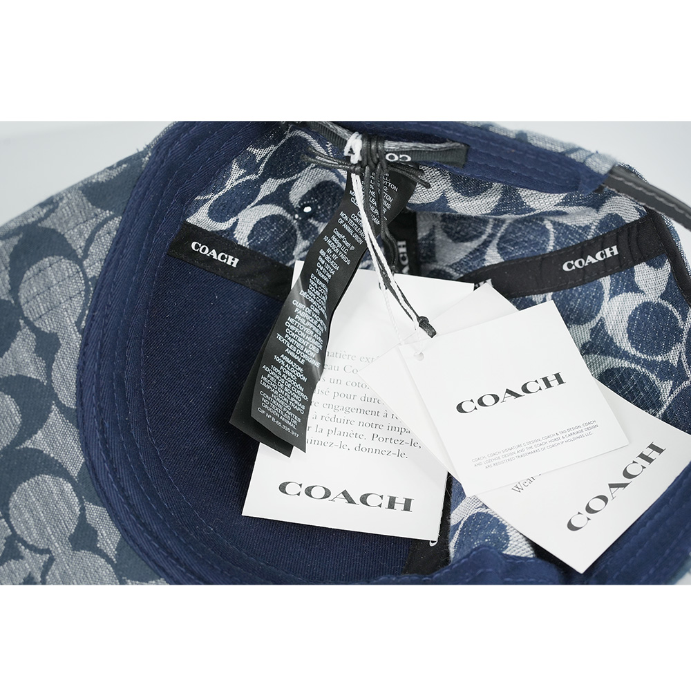 COACH CC Logo Chambray 織布棒球帽 XS-S/藍色, , large
