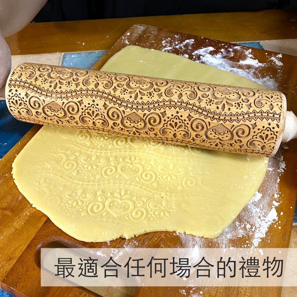 【SOLO Vintage】Big Head Cat Rolling Pin 43CM Embossed Natural European Wood Made in Poland, , large