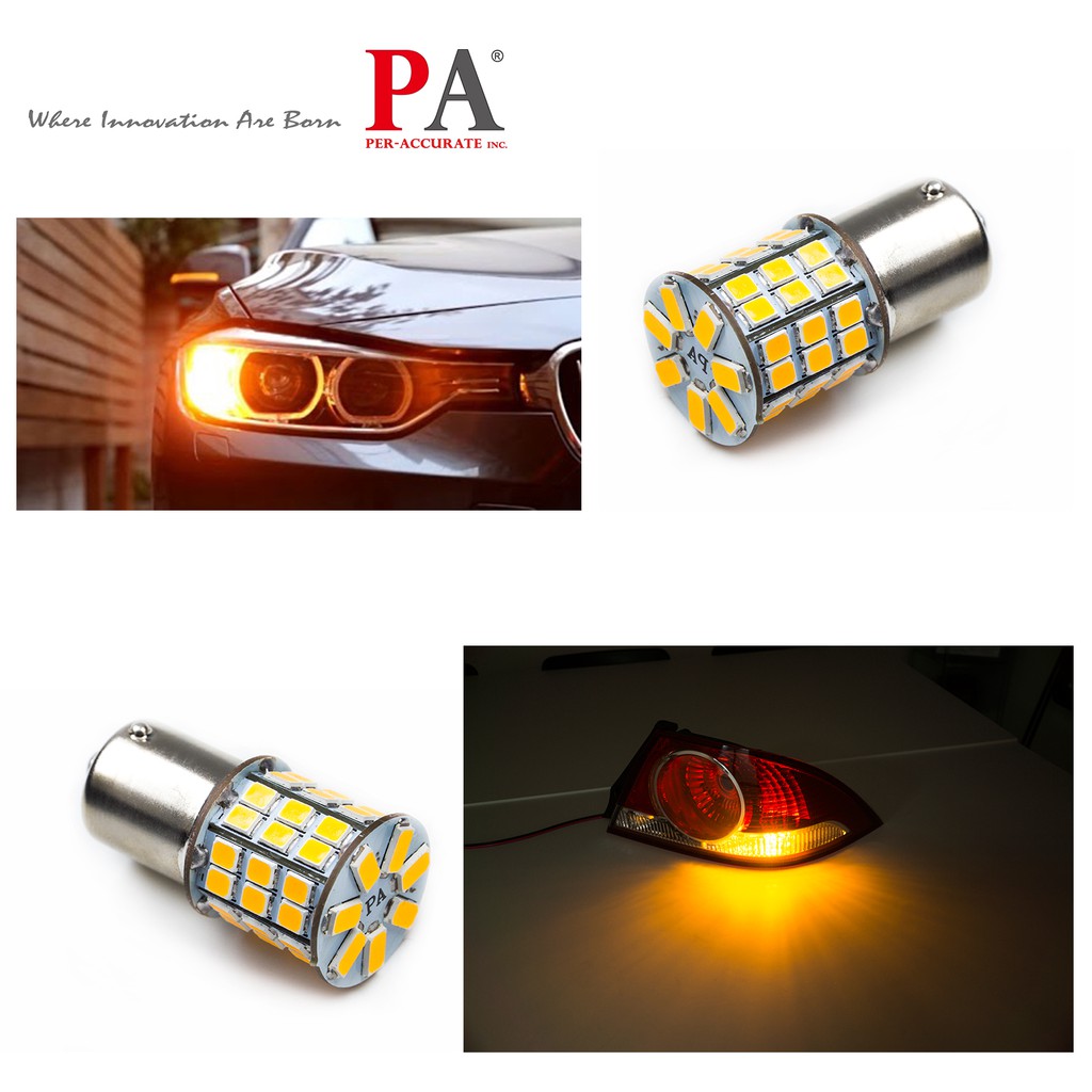 【PA LED】1156 平角 斜角 49晶 5630 2835 SMD LED 橘光 黃光 方向燈 角燈 小燈, , large