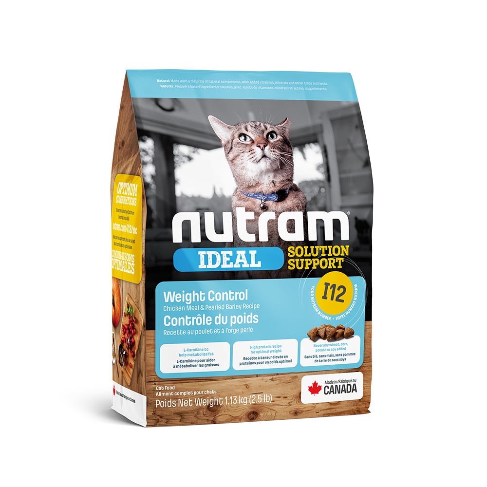 【Nutram 紐頓】I12 體重控制貓 雞肉豌豆 貓飼料 貓糧 貓食2KG, , large