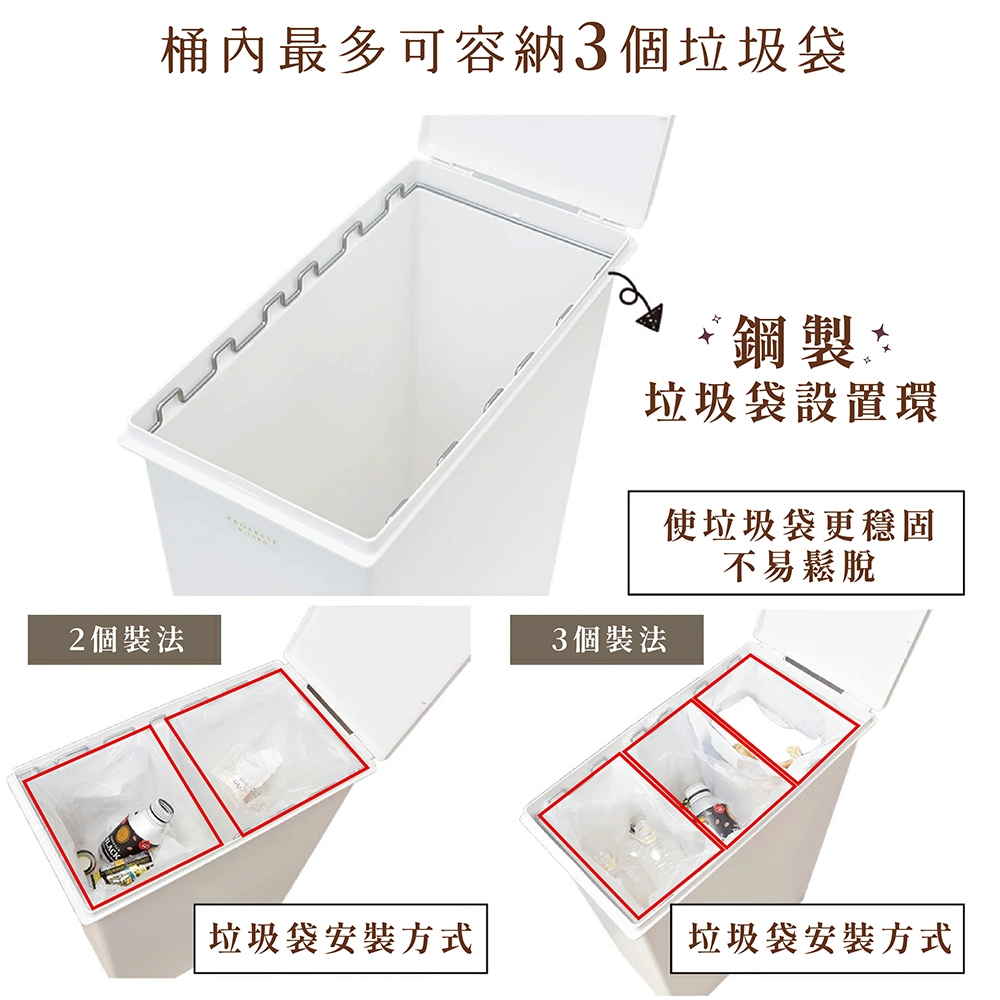 日本 LIV PLUS｜PROPRETE 掀蓋垃圾桶 45L, , large