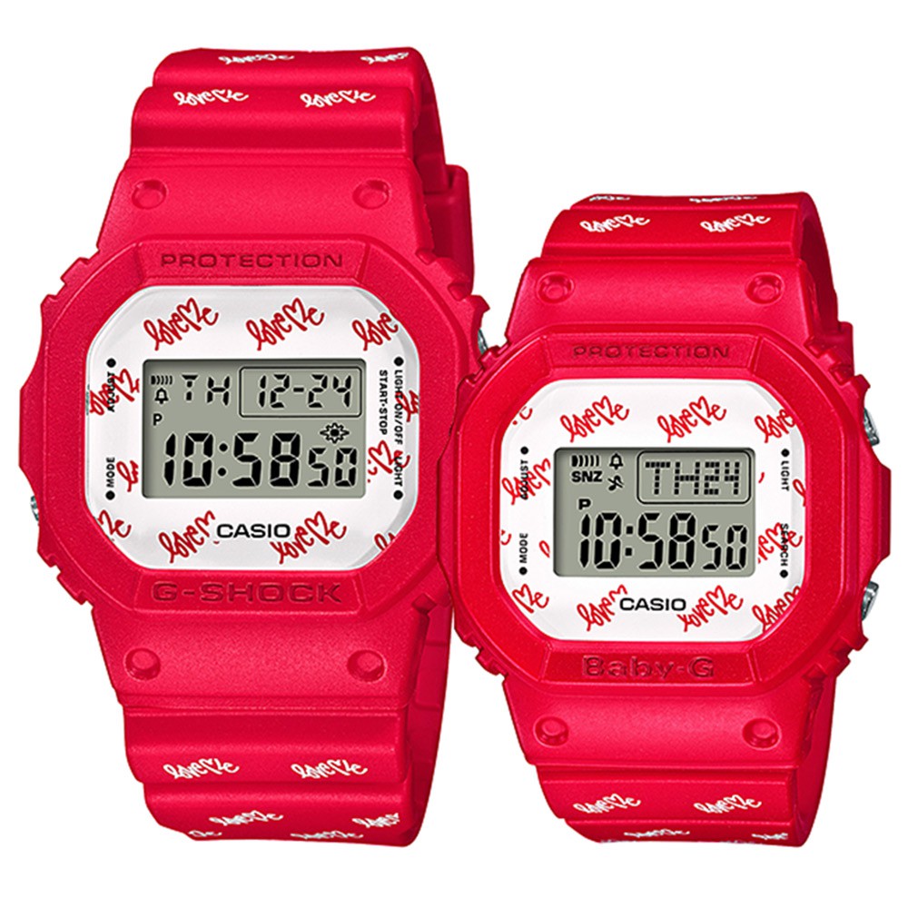 CASIO 卡西歐 G PRESENTS 2020 限量天使與惡魔 情人對錶-紅 LOV-20B-4, , large