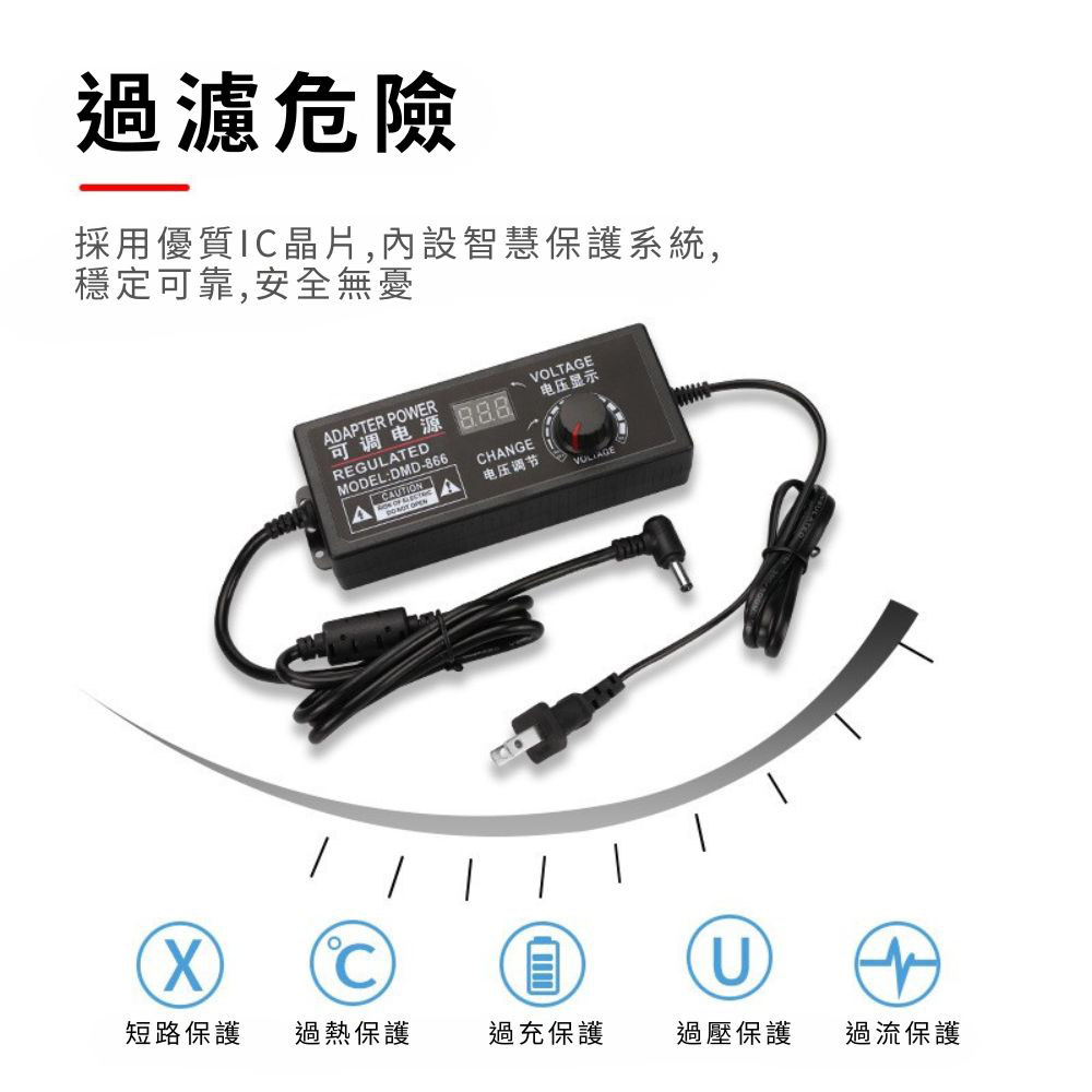 可調壓變壓器9V-24V(1A不帶顯示屏), , large