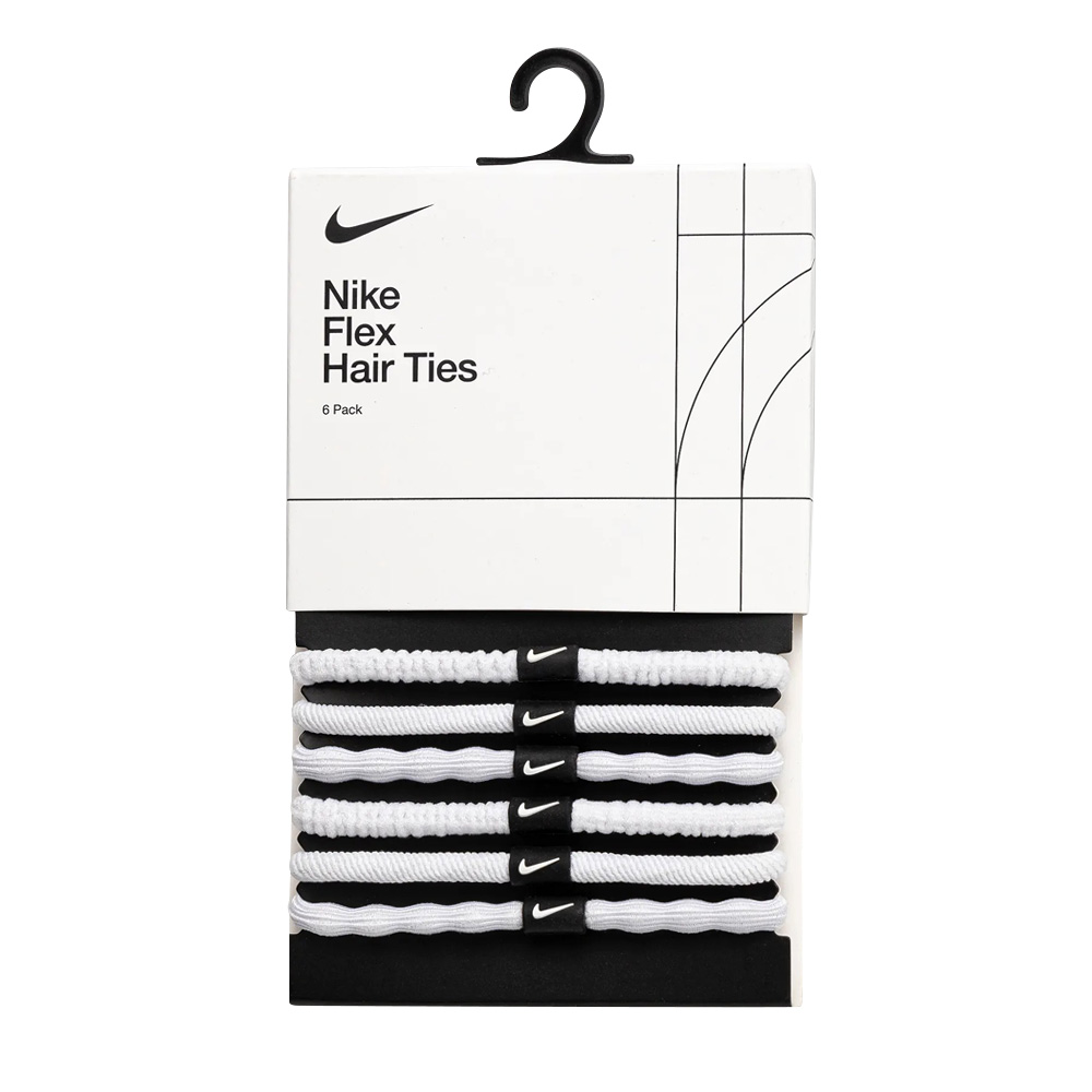 NIKE FLEX 髮圈 6PK 六入裝 運動髮飾 簡約 時尚 多色 伸縮力強 彈性 耐用 舒適 低異物感 N1009194189OS白、N1009194202OS米咖, , large