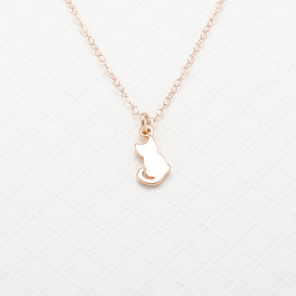 【Angel & Me】Lucky Cat s925 sterling silver 18k Rose Gold plated necklace gift, , large