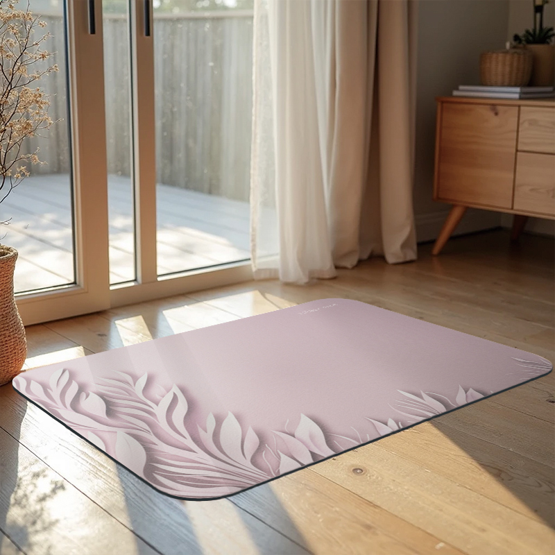 【Monster】 Soft Diatomaceous Earth Absorbent Mat &ndash; Shadow of Water Series (60x40cm) &ndash; Silver Sparkle, , large