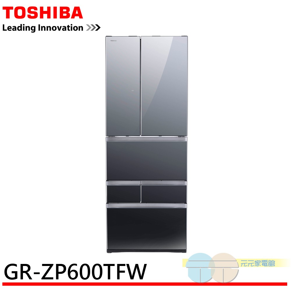 TOSHIBA 東芝 601L 無邊框玻璃六門變頻電冰箱 GR-ZP600TFW, , large
