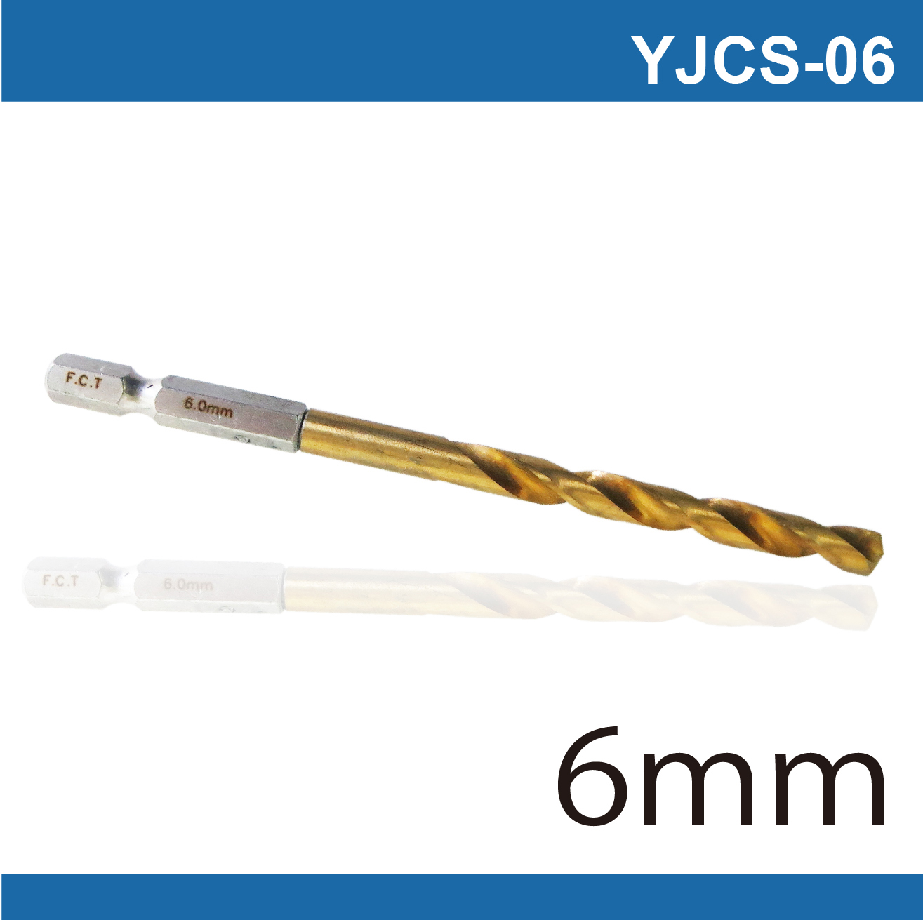 Hexagonal galvanized iron screwdriver bit - 6mm, , large