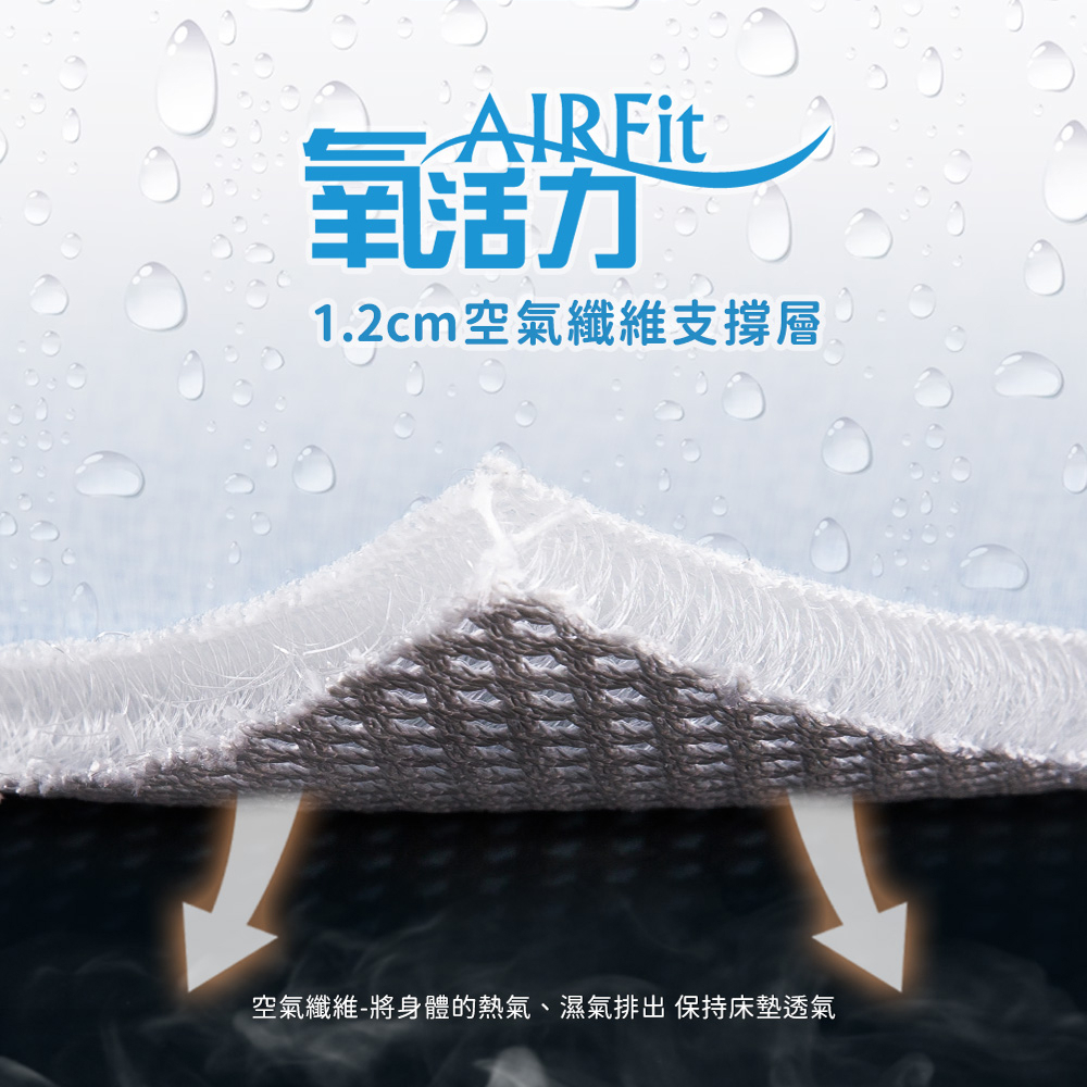 【日本旭川】AIRFit氧活力冰晶細條紋涼感空氣床墊 伊正推薦 1.2cm 涼墊 涼蓆 可水洗 6D透氣循環, , large