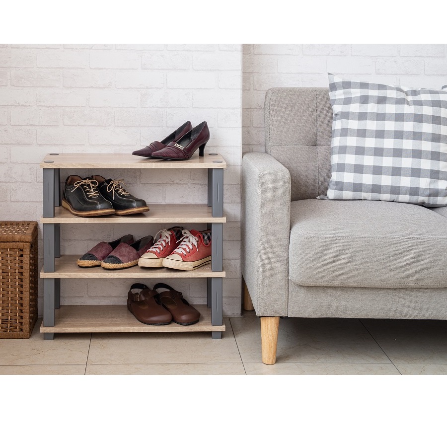 Japanese style four-layer shoe rack, , large