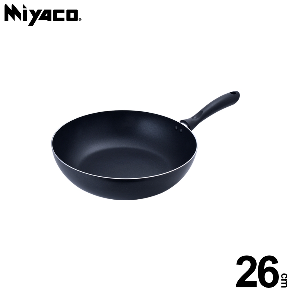 Miyaco 米雅可 黑晶導磁不沾深型平底鍋IH無蓋 26cm-Leidea樂德兒, , large