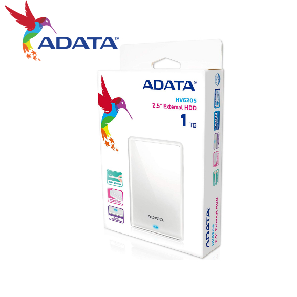 【ADATA】威剛 HV620S 1TB 白色 USB3.0 2.5吋 輕巧防刮 行動硬碟 代理商保固公司貨, , large